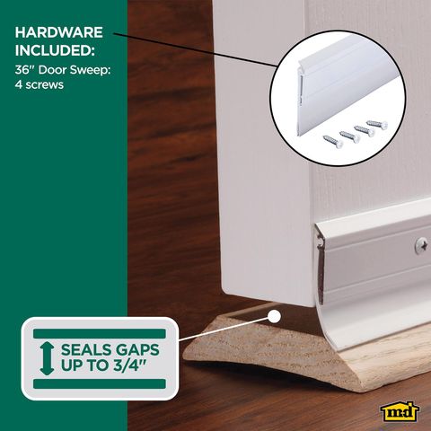 M-D Building Products White Aluminum/Vinyl Sweep For Doors 36 in