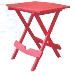 Adams Quik-Fold Cherry Red Rectangular Resin Folding Side Table