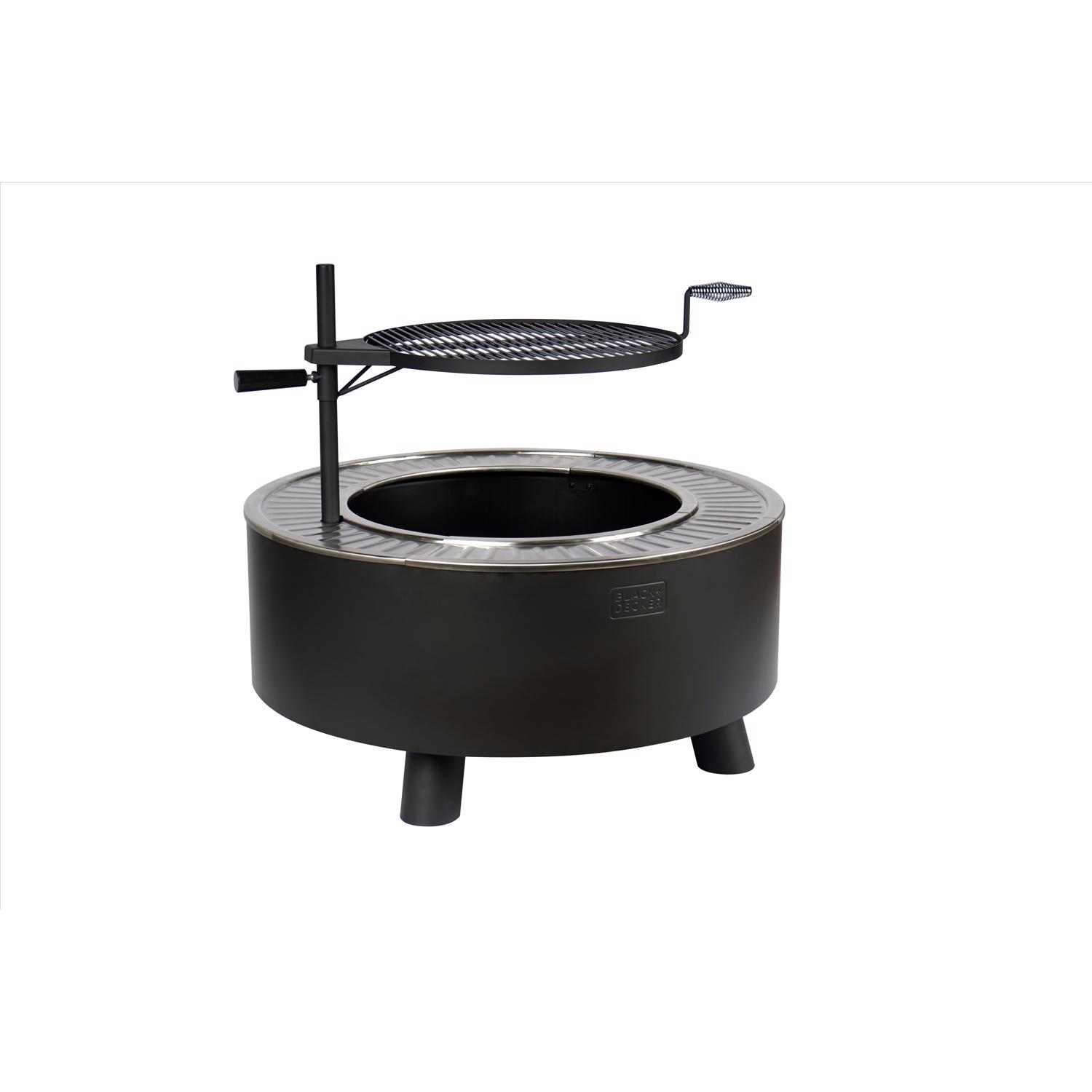 Black+Decker 34 in. W Steel Transitional Round Wood Fire Pit Mfr