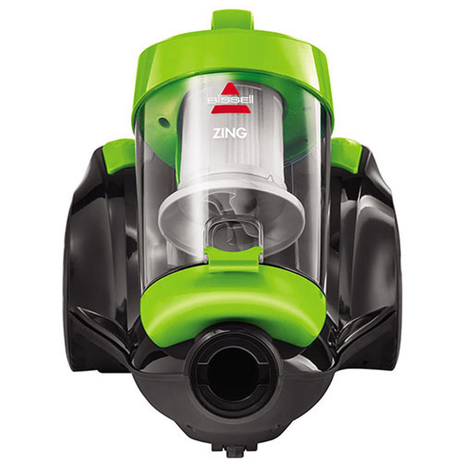 BISSELL Zing Bagless Canister Vacuum 2156A 10" Cleaning Path Green: Lightweight Electric Cleaner, Multi-Surface, Automatic Cord Rewind