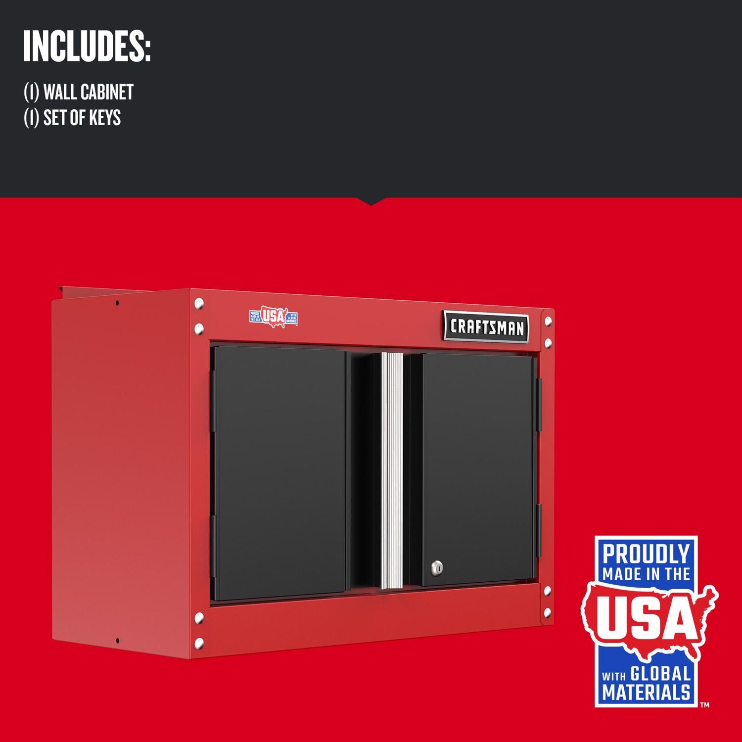 Craftsman 18 in. H X 28 in. W X 12 in. D Black/Red Steel Wall