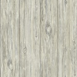 RoomMates 16.5 ft. L Grey Wood Vinyl Peel and Stick Wallpaper