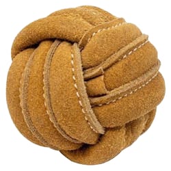 Allure Products Hugglehounds For Dog Brown Leather Ball Dog Toy Small 1 pk