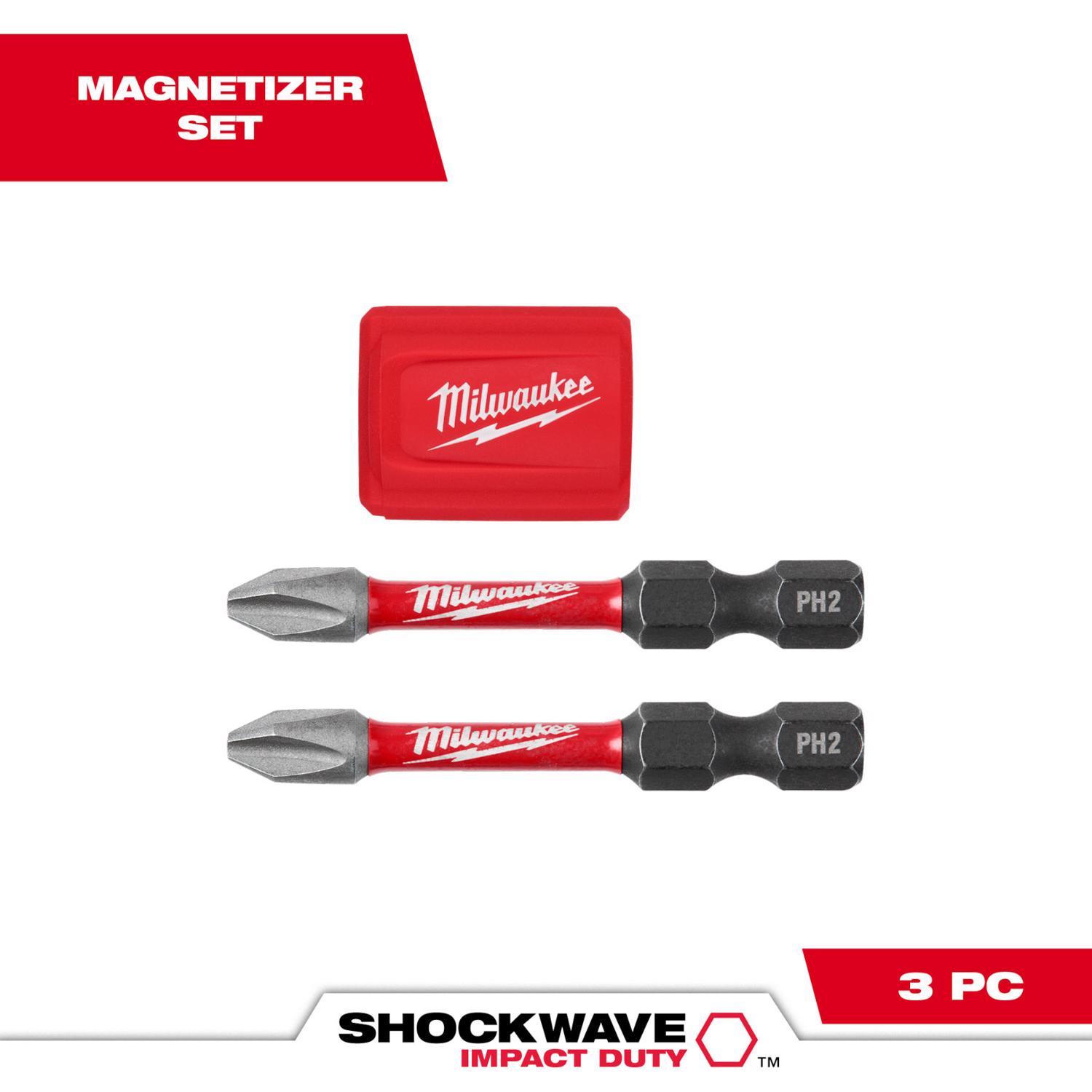 Milwaukee Shockwave Phillips 2 in. L Magnetic Attachment Set Alloy