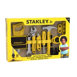 Stanley Jr Kids Pretend Play Tool belt Set Black/Yellow 24 pc