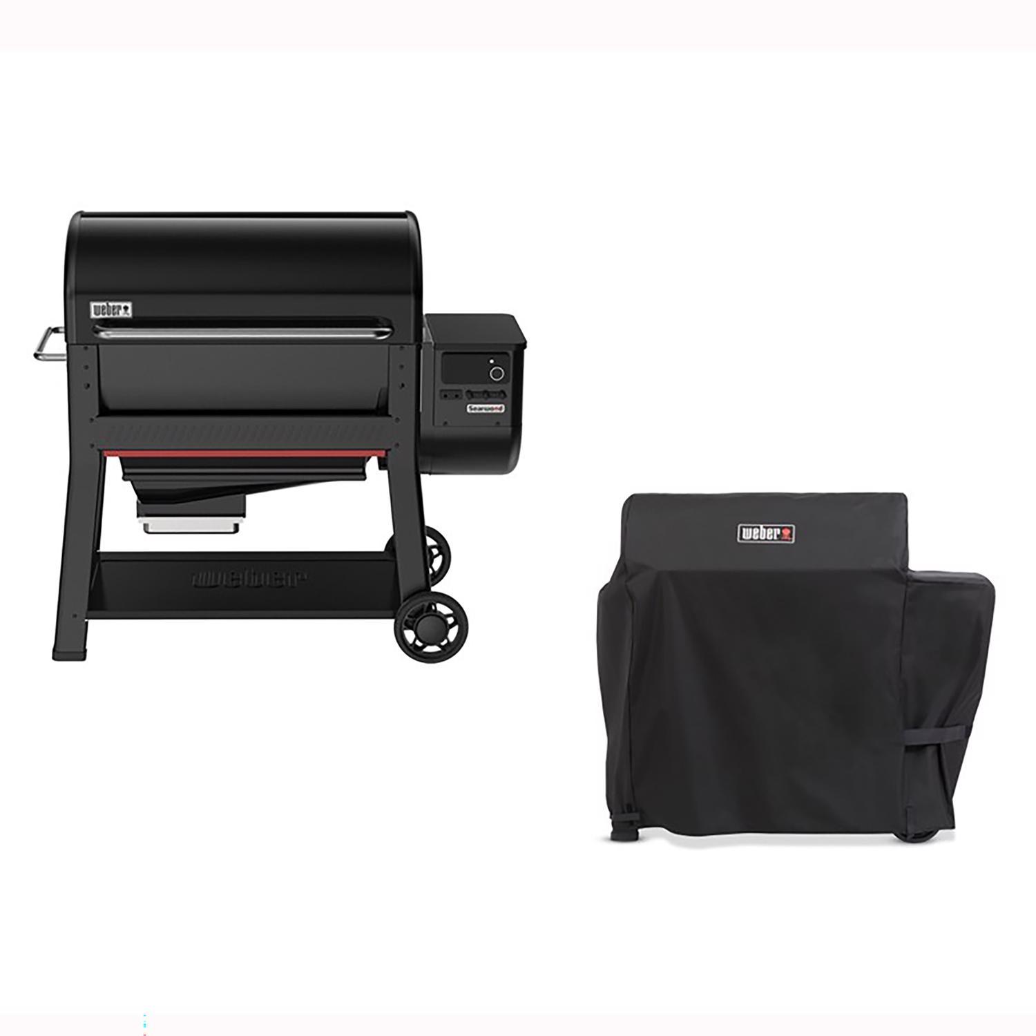 Weber Searwood XL 600 36" Pellet Grill Bundle: Grill, Cover