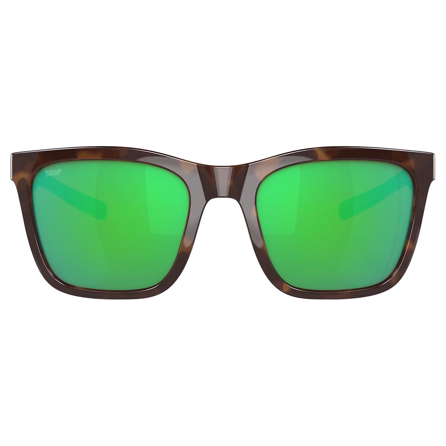 Costa Panga Sunglasses Women's Shiny Tortoise Frame Green Lens Polarized Blue Light Blocking