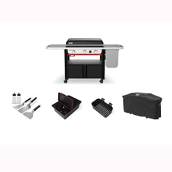 Weber Slate 30 LP Griddle Bundle: Grill Cover, Thermometer, Storage Bin