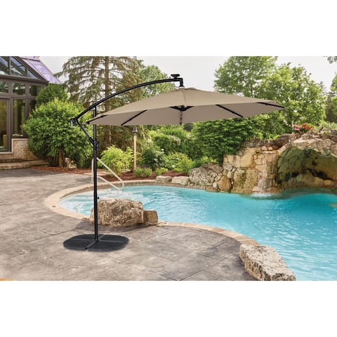 ace hardware patio umbrella lights HOMSHADE 10ft Solar LED Cantilever with Base Included, Premium 220GSM Solution-Dyed Fabric, 5-Year Fade-Resistant, 30 MPH Windproof, 45 Infinite Tilt for Backyard, Deck, Pool (Red) : Patio, Lawn designed to provide superior sun protection and ambient lighting HONWELL Patio Umbrella Lights Outdoor