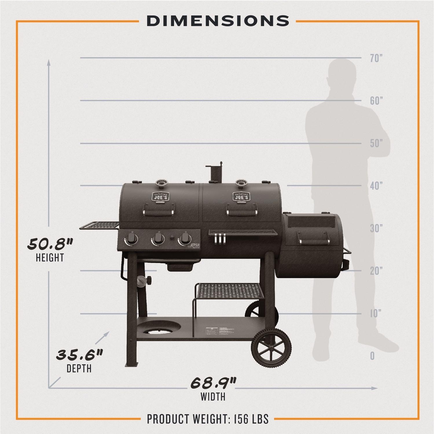 Oklahoma Joe's Canyon Combo Charcoal/Gas Smoker & Grill - Thumbnail 3