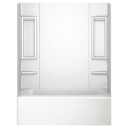 Peerless Galiant 80 in. H X 60 in. W X 31 in. L White Bathtub Wall Surround