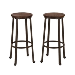 Glitzhome Rustic Elm Wood Farmhouse/Industrial Barstool