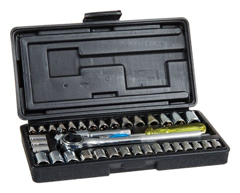 Steel Grip 1/4 and 3/8 in. drive Metric and SAE Socket and Ratchet
