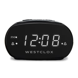 Westclox .7 in. Black Alarm Clock Digital Plug-In