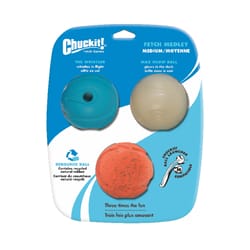 Chuckit! For Dog Assorted Rubber Glow, Whistler and Rebounce Bounce Ball Medium 3 pk