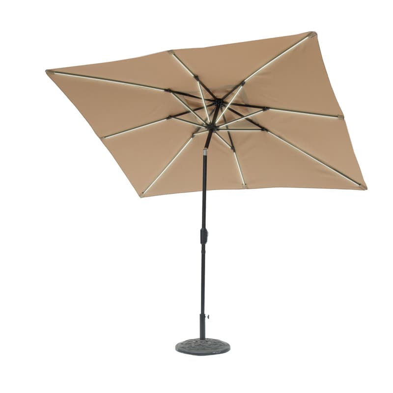 9x15 patio umbrella Sun-Ray 9 x 15 ft Triple Canopy Patio Umbrella with Stand Multi-colors