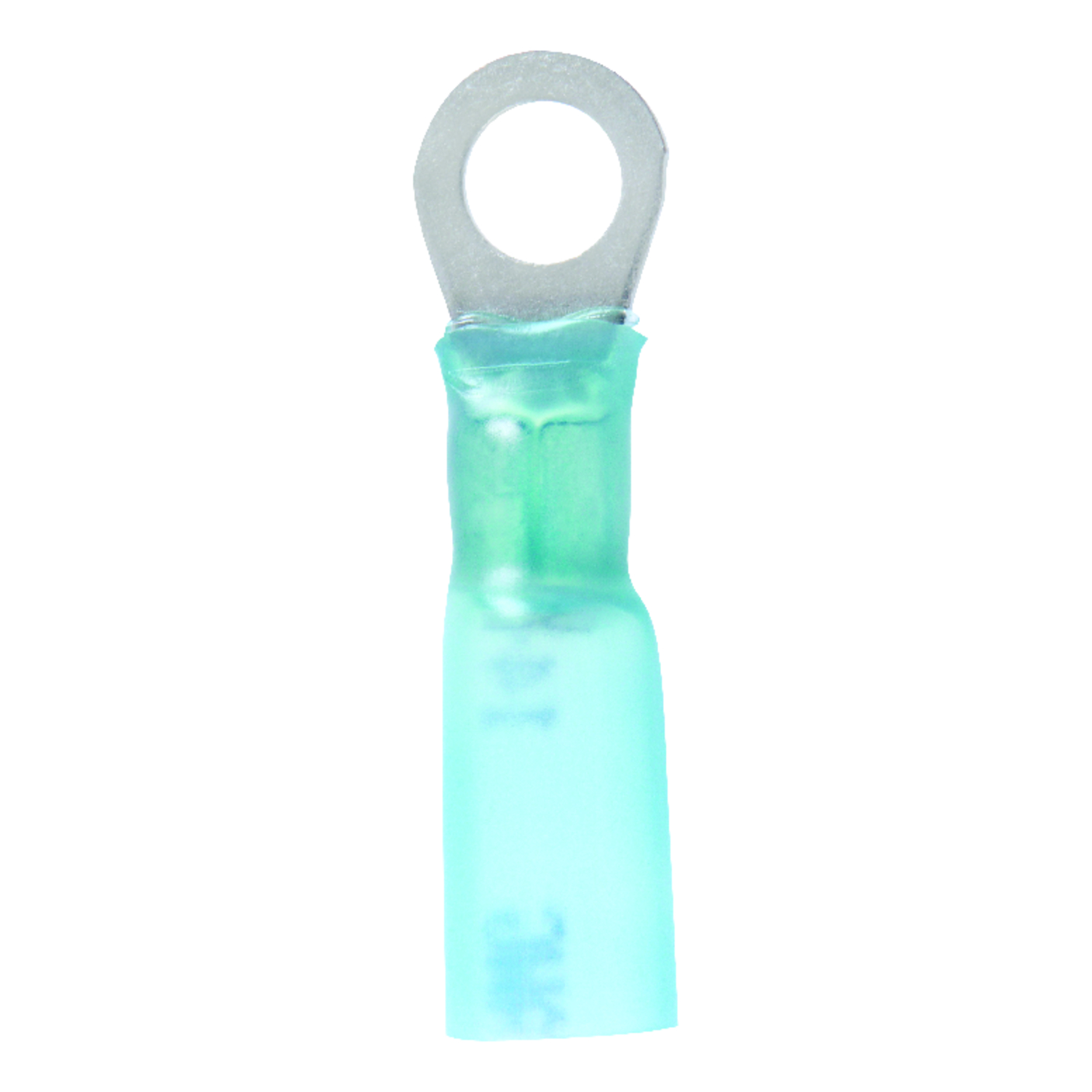 Heat-Shrink Ring Terminal, 16 to 14 AWG Wire, #10 Stud, Blue