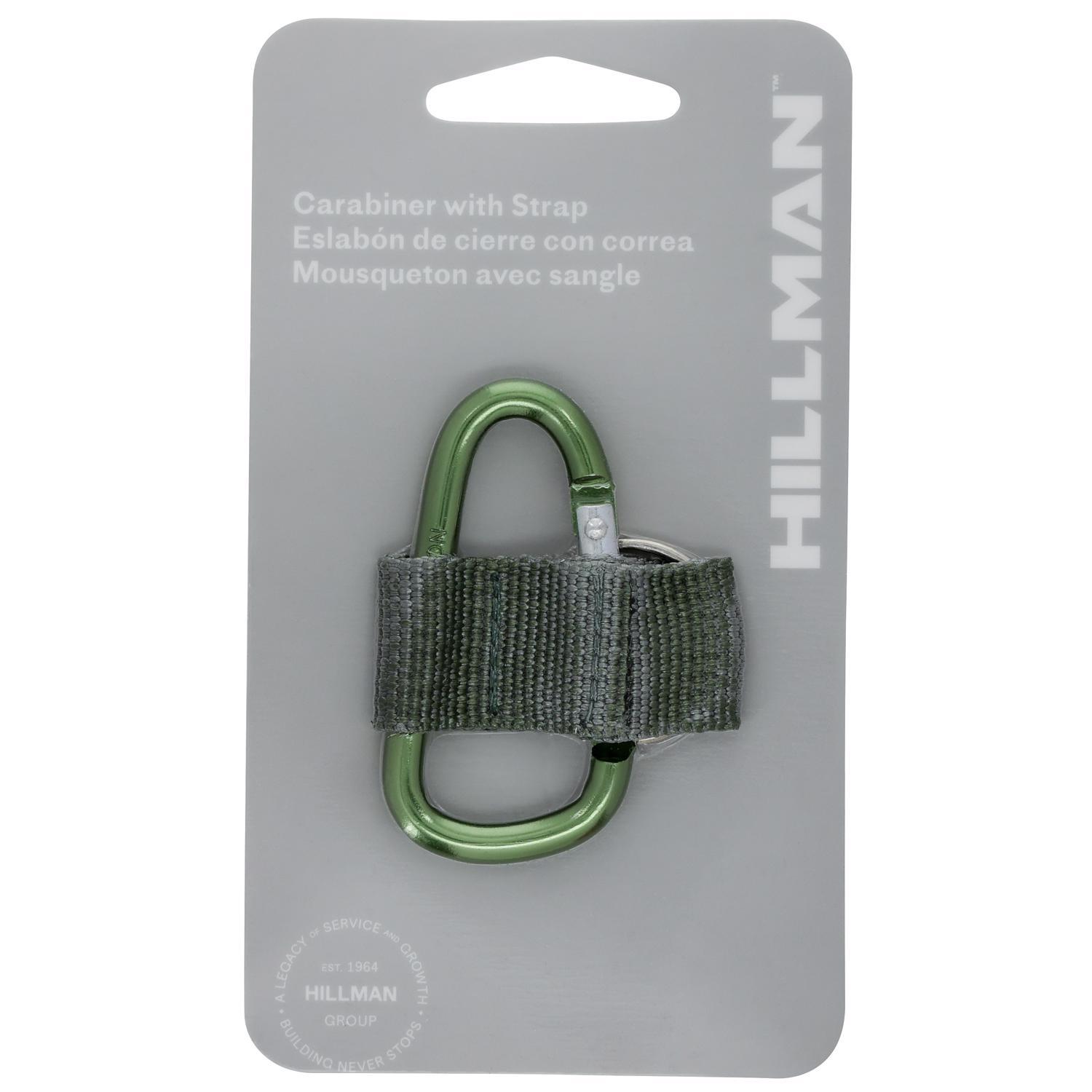 Hillman Group Carabiner Key Clip With Strap – Assorted Colors, For Keys & Cards