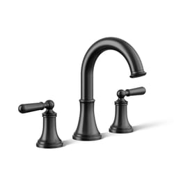 Kohler Facile Matte Black Traditional Widespread Bathroom Sink Faucet 8 in.