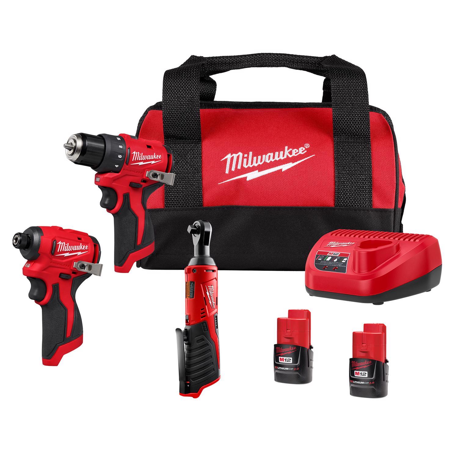 Milwaukee 12V 3/8 in. Brushless Cordless Drill/Driver Kit (Battery Charger)