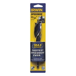 Irwin Speedbor 15/16 in. X 6 in. L Carbon Steel Wood Boring Bit Quick-Change Hex Shank 1 pc