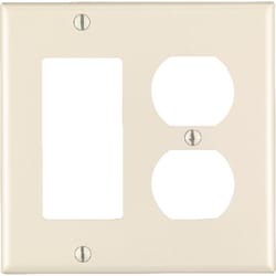 Leviton Almond 2 gang Thermoset Plastic Decorator/Duplex Wall Plate 1 pk
