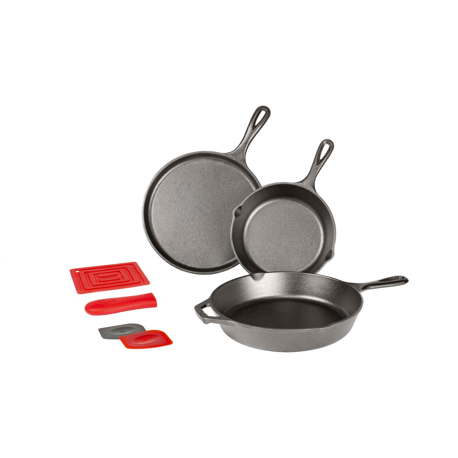 Lodge Silicone Hot Handle Holder and Silicone Assist Handle Holder Set for Lodge Cast Iron Skillets - Thumbnail 2