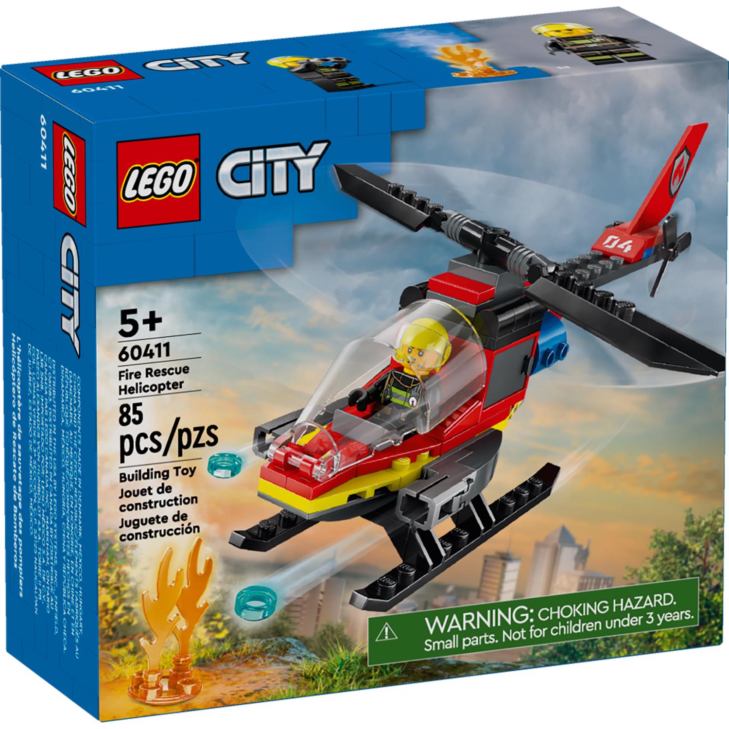 LEGO City Fire Rescue Helicopter Building Set Multicolored 85 pc