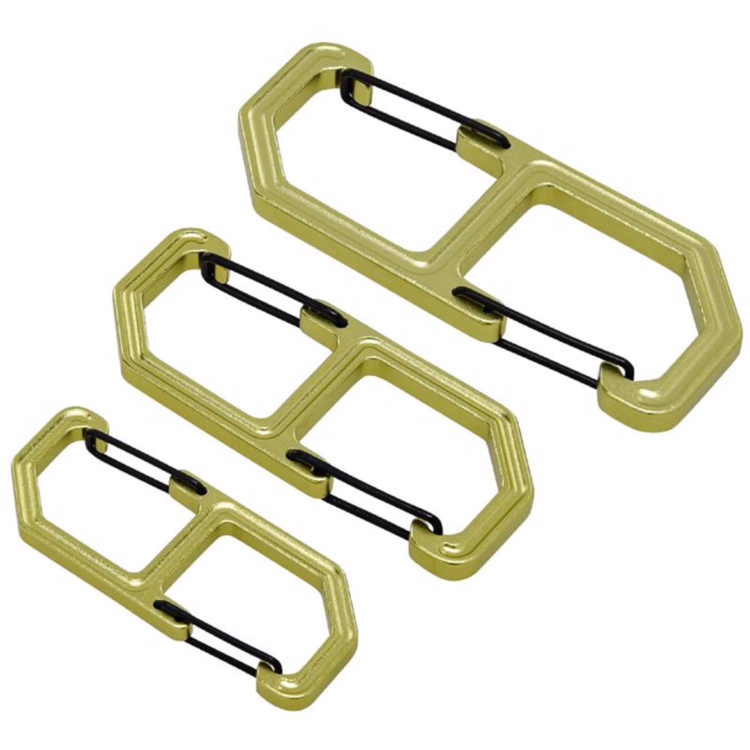5040532 Apex S-Biner Clip & Hook, Aluminum, Black & Green - Pack of 3
