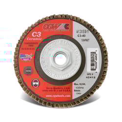CGW 4-1/2 in. D X 5/8-11 in. Ceramic Flap Disc 36 Grit 1 pc