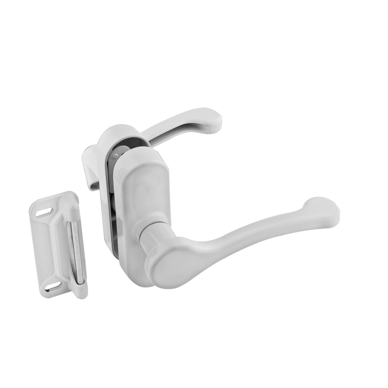 National Hardware Bright White Zinc Lever Latches 1 pk