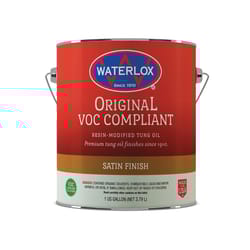 Waterlox Satin Clear Fully-Transparent Oil-Based Wood Finish 1 qt