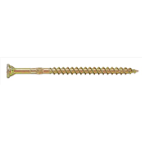 HILLMAN Power Pro No. 9 X 3 in. L Star Yellow Zinc Coarse Wood