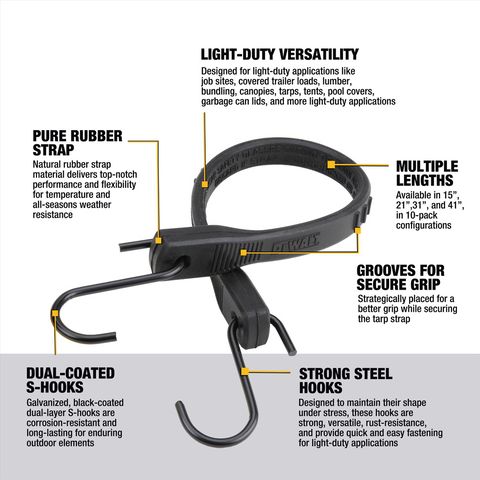 DeWalt Tarp Strap 15 in. L 10 pk Mfr# DXBC3001015 - Ace Hardware