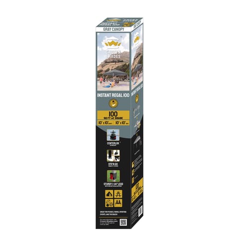 Crown Shade One Touch 150D Polyester Regal 100 Canopy 9.2 ft. H X