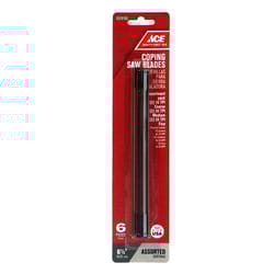 Ace 6-1/2 in. Carbon Steel Variety Coping Saw Blade Set 20 TPI 6 pk