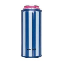 Katydid 12 oz Light Blue BPA Free Navy Stripes Slim Can Insulator