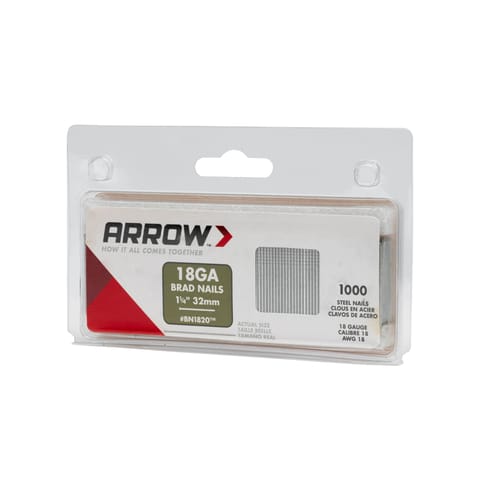 Arrow BN18 18 Ga. X 1-1/4 in. L Galvanized Steel Brad Nails 1000