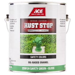 Ace Rust Stop Indoor and Outdoor Gloss Safety Green Oil-Based Enamel Rust Prevention Paint 1 gal