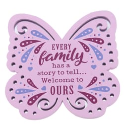 Reflective Words Family 4 in. H X 4 in. L Multicolored Wood Sentimental Hangers