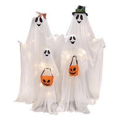 Haunted Hill Farm 5.3 ft. LED Prelit Lighted Up Ghost Family Animatronic Halloween Decor
