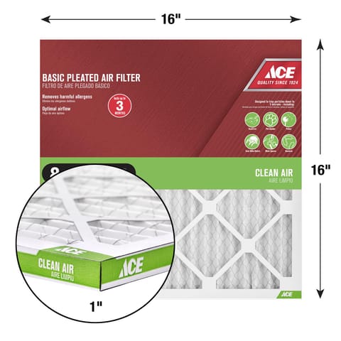 Ace 16 in. W X 16 in. H X 1 in. Synthetic 8 MERV Pleated Air