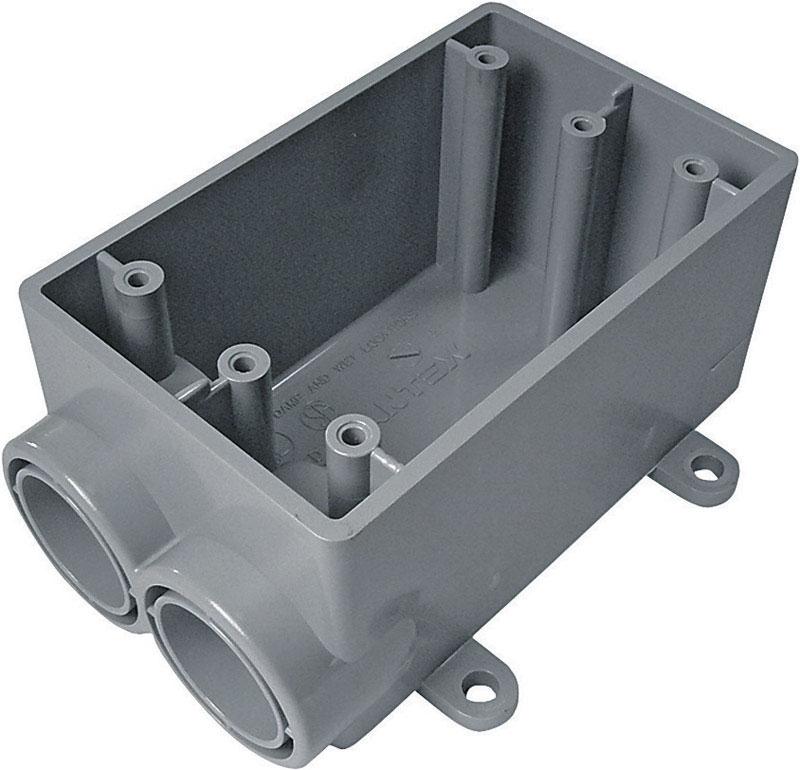 Weatherproof Electrical Box, 21.8 cu in, FSS Box Type, 1 Gang, PVC, Rectangular Shape