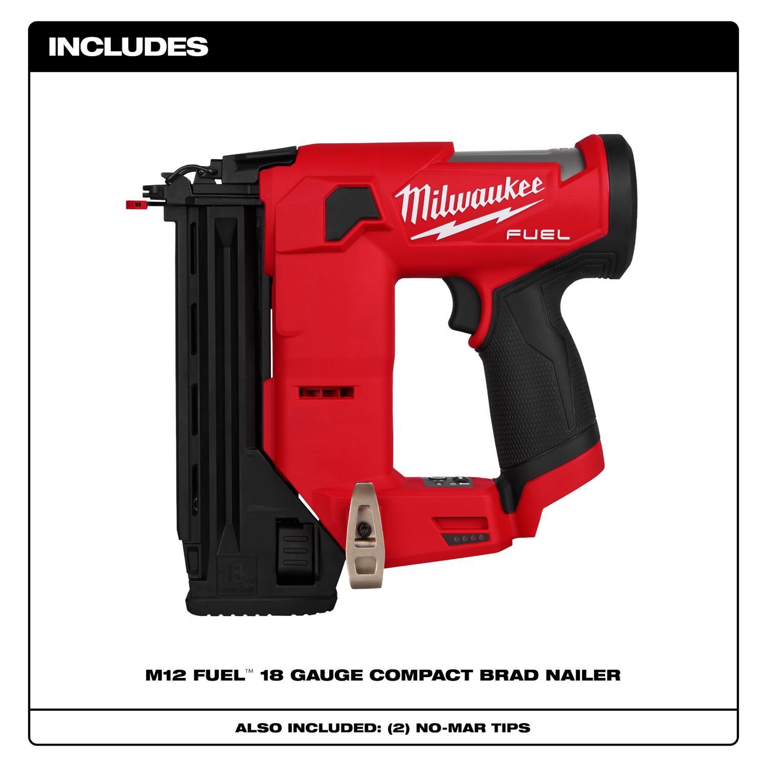 ぬー Milwaukee M12 FUEL 18 Ga. Compact 12 Volt Brushless Brad Nailer