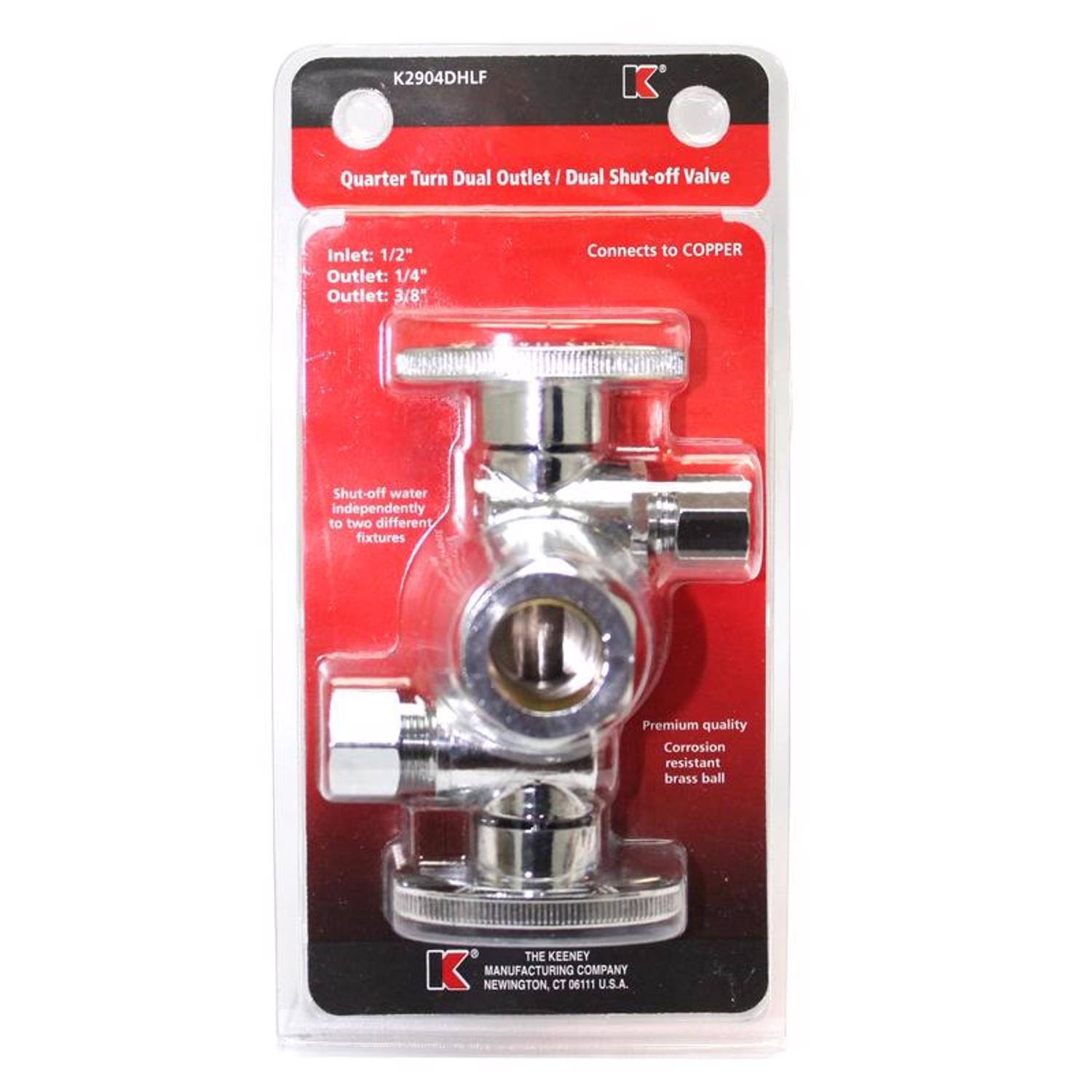 Keeney 3/8 in. Compression in. X 1/4 in. Compression Brass Dual