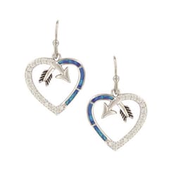 Montana Silversmiths Women's Follow Your Arrow Opal Heart Earrings Water Resistant
