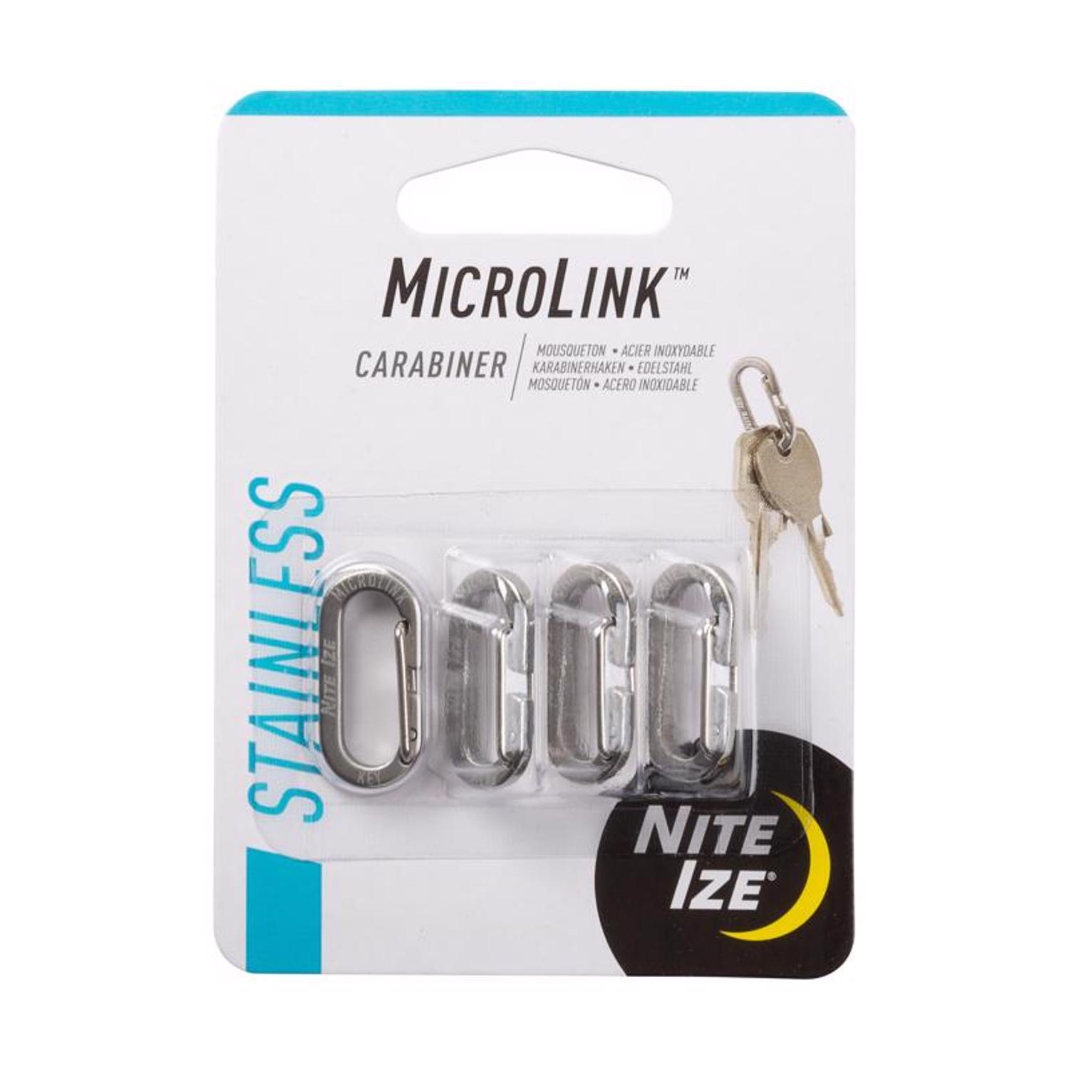 Nite Ize MicroLink Stainless Steel Silver Gated Carabiner Key
