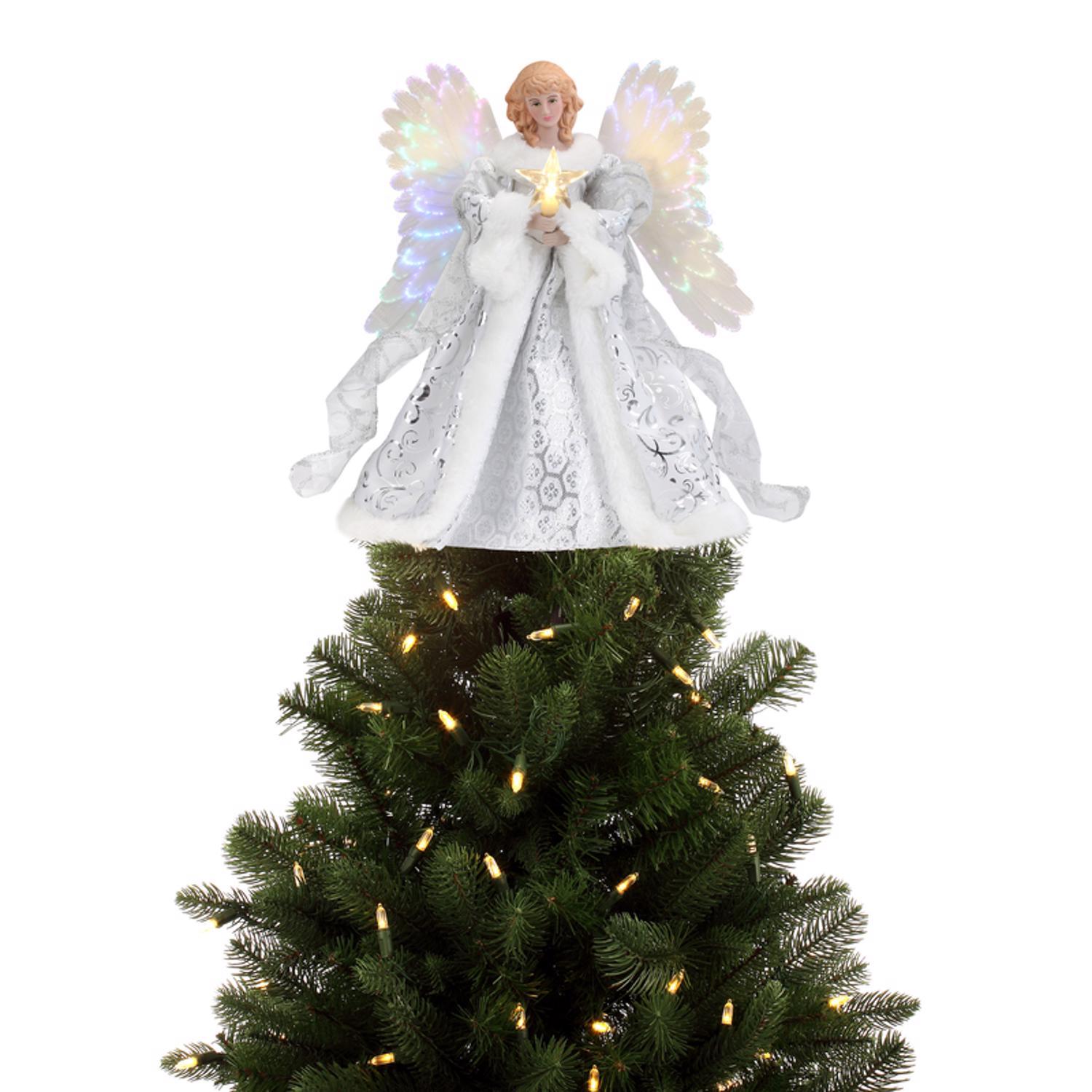 12 in. Fiber-Optic Animated Tree Topper - Angel