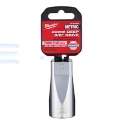Milwaukee 22 mm X 3/8 in. drive Metric 6 Point Deep Socket 1 pc