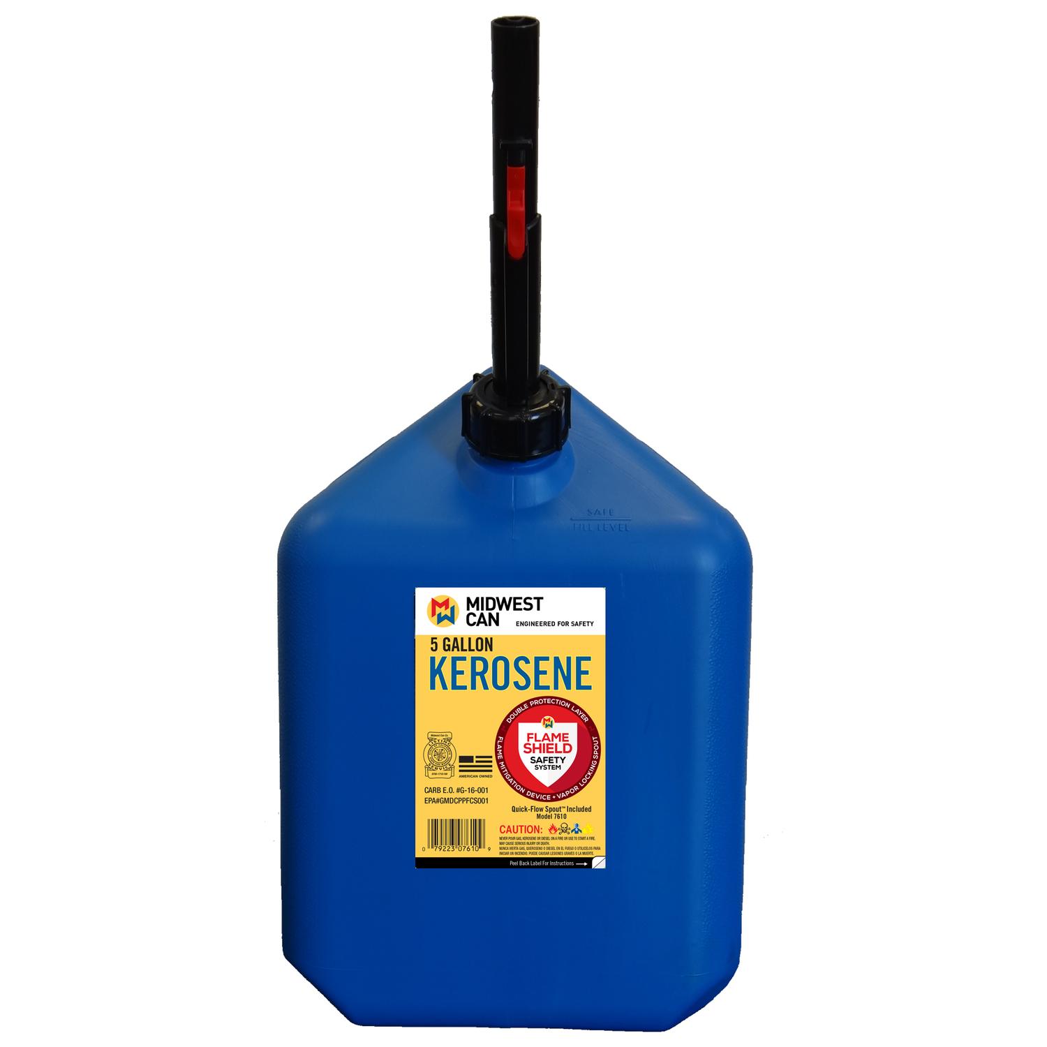 Midwest Can Quick Flow Spout HDPE Kerosene Can 5 gal Mfr# 7610